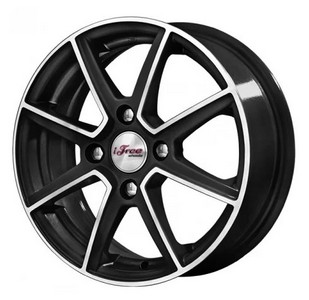 Авто диск Ifree Майами Лайт Блэк Джек 4x100 R14 литой черный с полировкой et40 d67,1