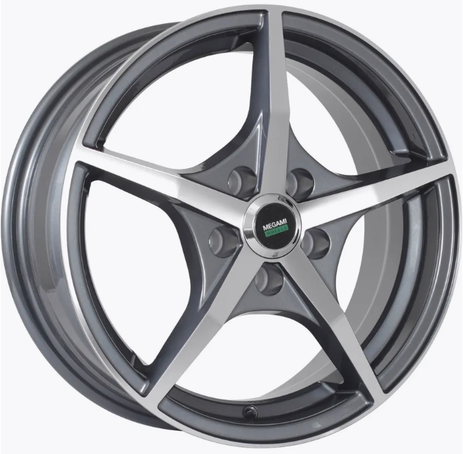 Авто диск Megami Mgm-19 4x100 R15 литой серебристый темный с полировкой et50 d60,1