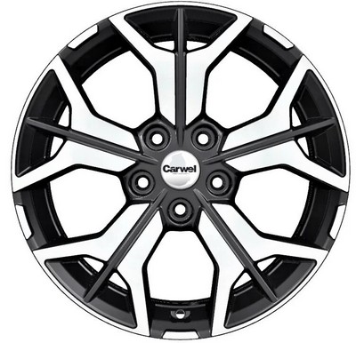 Авто диск Carwel Бусани 5x114,3 R17 литой черный с полировкой et45 d60,1