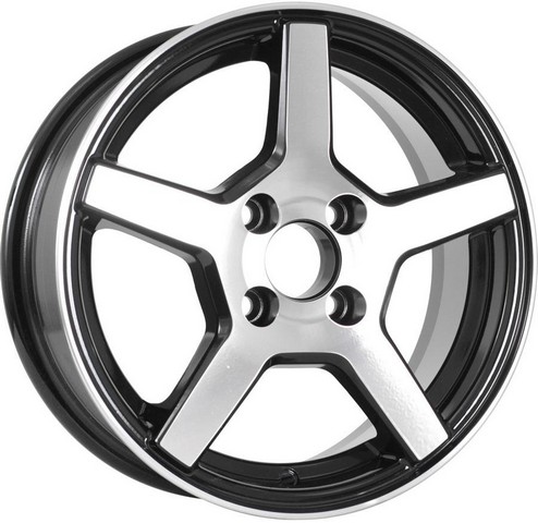 Авто диск Rst R024 4x100 R14 литой черный с полировкой et40 d60,1