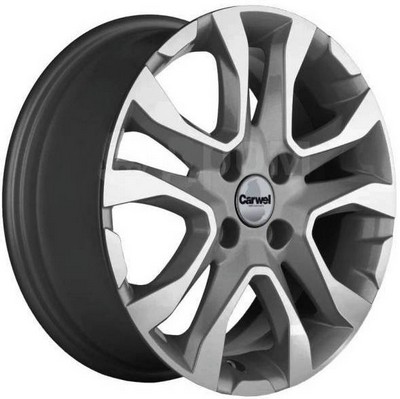 Авто диск Carwel Тобол 4x100 R15 литой серебристый темный с полировкой et50 d60,1