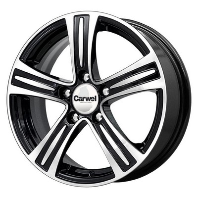 Авто диск Carwel Лямбда 5x114,3 R15 литой черный с полировкой et40 d66,1