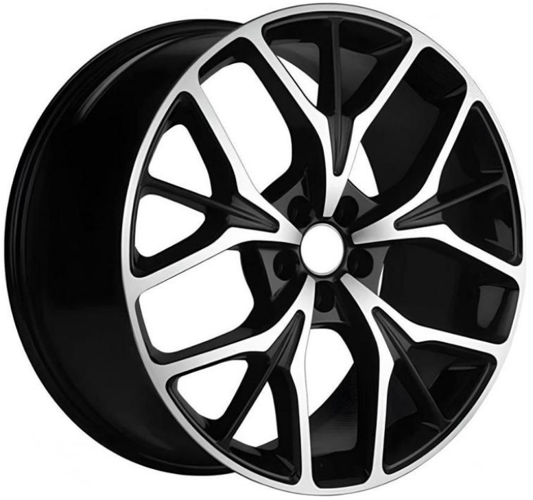 Авто диск Khomen Khw2012 5x108 R20 литой черный с полировкой et46 d63,4