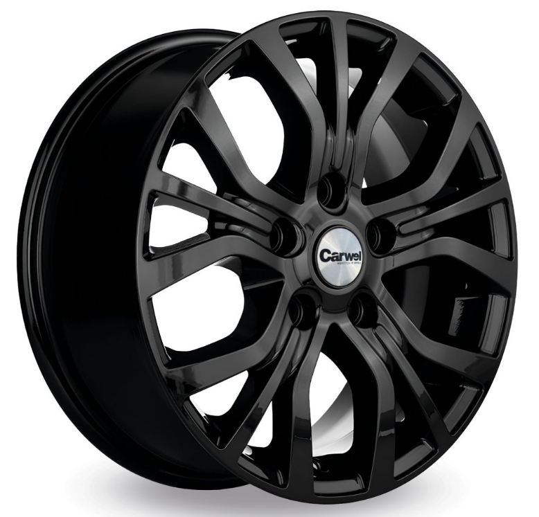 Авто диск Carwel Лум 5x114,3 R16 литой черный et45 d54,1