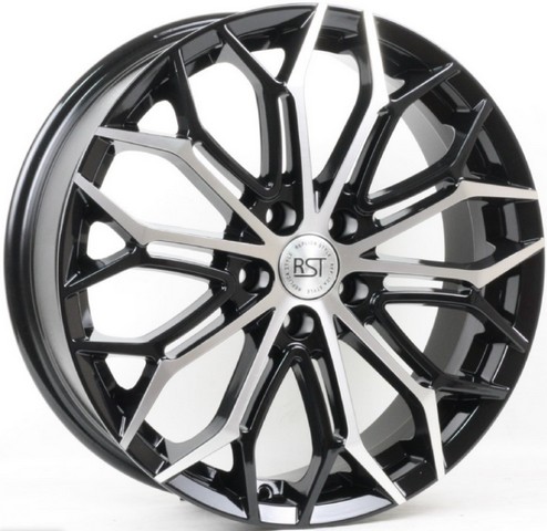 Авто диск Rst R208 5x114,3 R18 литой черный с полировкой et37 d66,6