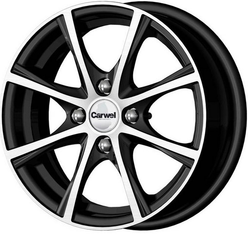 Авто диск Carwel Легран 4x100 R14 литой черный с полировкой et39 d67,1