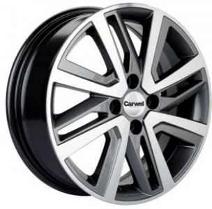 Авто диск Carwel Таймыр 4x100 R16 литой серебристый темный с полировкой et37 d60,1
