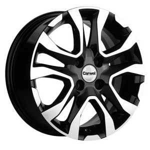 Авто диск Carwel Тобол 4x100 R15 литой черный с полировкой et50 d60,1