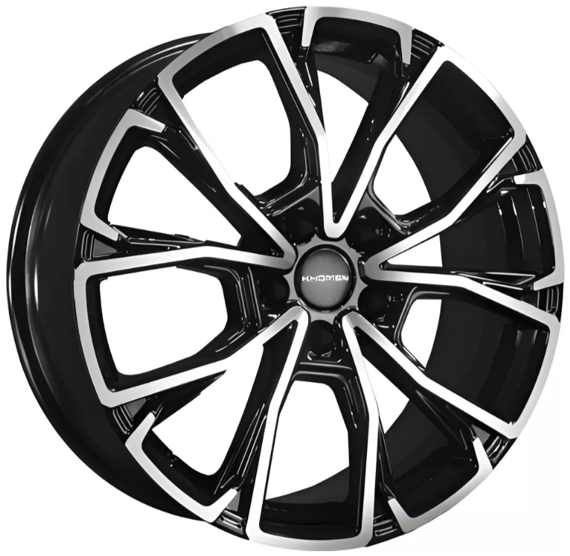 Авто диск Khomen Khw1907 5x120 R19 литой черный с полировкой et41 d59,5