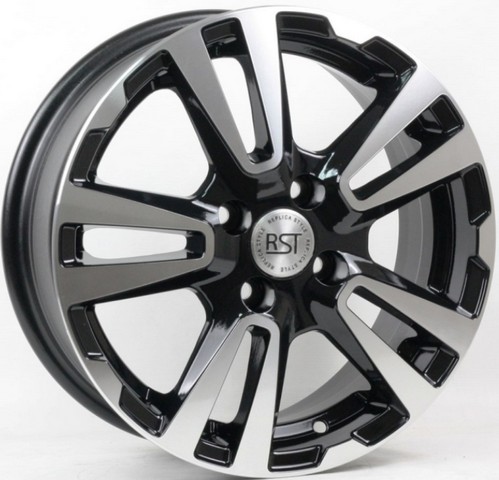 Авто диск Rst R065 4x100 R15 литой черный с полировкой et50 d60,1