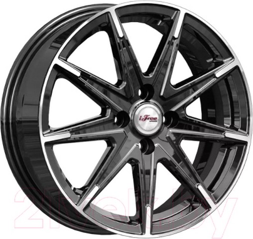 Авто диск Ifree Хит Блэк Джек 4x100 R15 литой черный с полировкой et45 d60,1