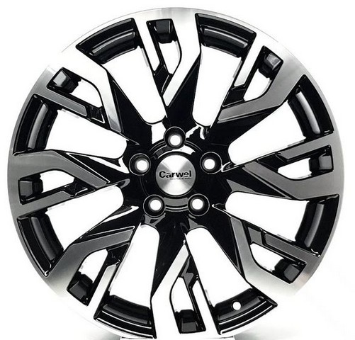Авто диск Carwel Рамза 5x114,3 R18 литой черный с полировкой et51 d67,1