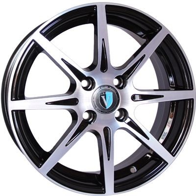 Авто диск Venti 1508 4x100 R15 литой черный с полировкой et45 d54,1