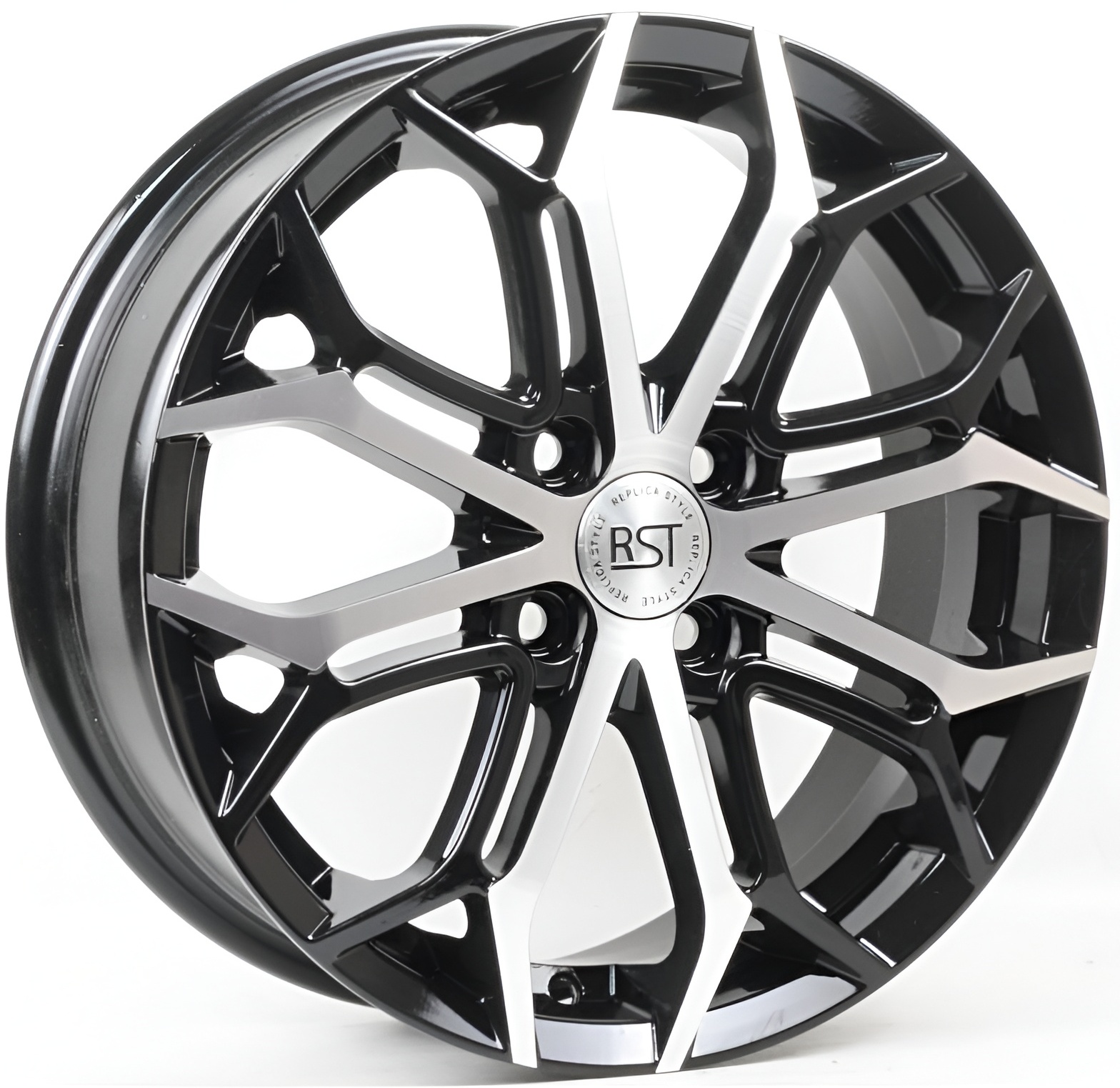 Авто диск Rst R126 4x100 R16 литой черный с полировкой et50 d60,1