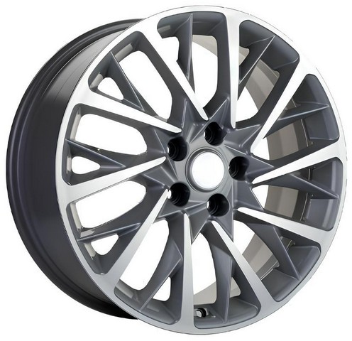 Авто диск Carwel Оланга 5x114,3 R18 литой серебристый темный с полировкой et45 d60,1