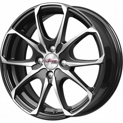 Авто диск Ifree Такеши Блэк Джек 4x100 R16 литой черный с полировкой et35 d67,1