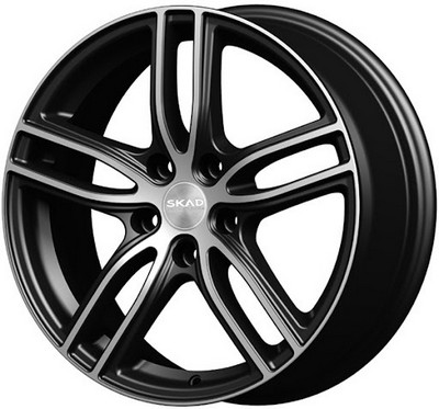 Авто диск Skad Брайтон Алмаз 5x114,3 R17 литой черный с полировкой et37 d66,6