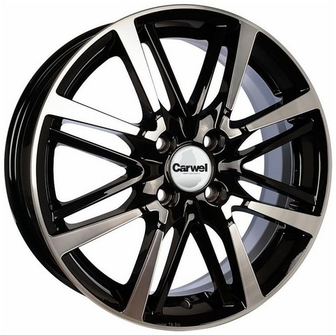 Авто диск Carwel Бустах 4x100 R16 литой черный с полировкой et41 d60,1