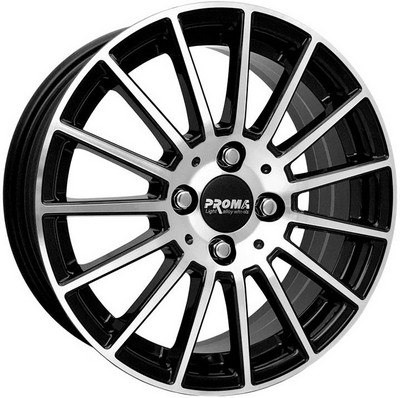 Авто диск Proma Круиз 4x100 R15 литой черный с полировкой et45 d60,1