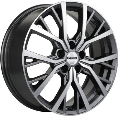 Авто диск Carwel Тур 5x114,3 R18 литой серебристый темный с полировкой et38 d67,1