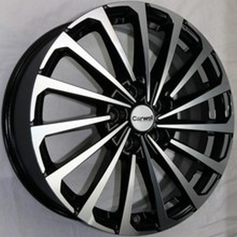 Авто диск Carwel Кагра 5x114,3 R17 литой черный с полировкой et40 d64,1