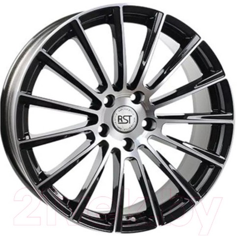 Авто диск Rst R108 5x112 R18 литой черный с полировкой et43 d66,6